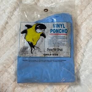 SEAWORLD Vintage Y2K Childs Size Ponch Shamu Show‎ Vinyl NEW Blue Whale